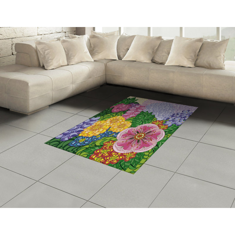 Vintage High Density Long Fiber Poly Threads Decorative Area Rug Carpet, Rectangle 4' x 5'8"