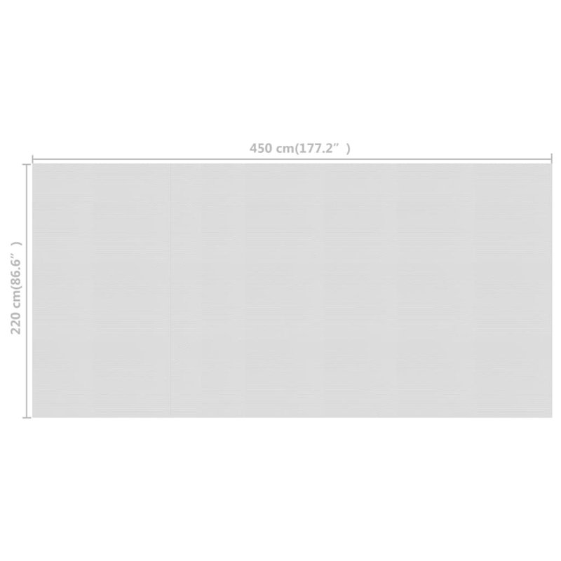 Vidaxl Floating PE Solar Pool Film 450X220 Cm Grey