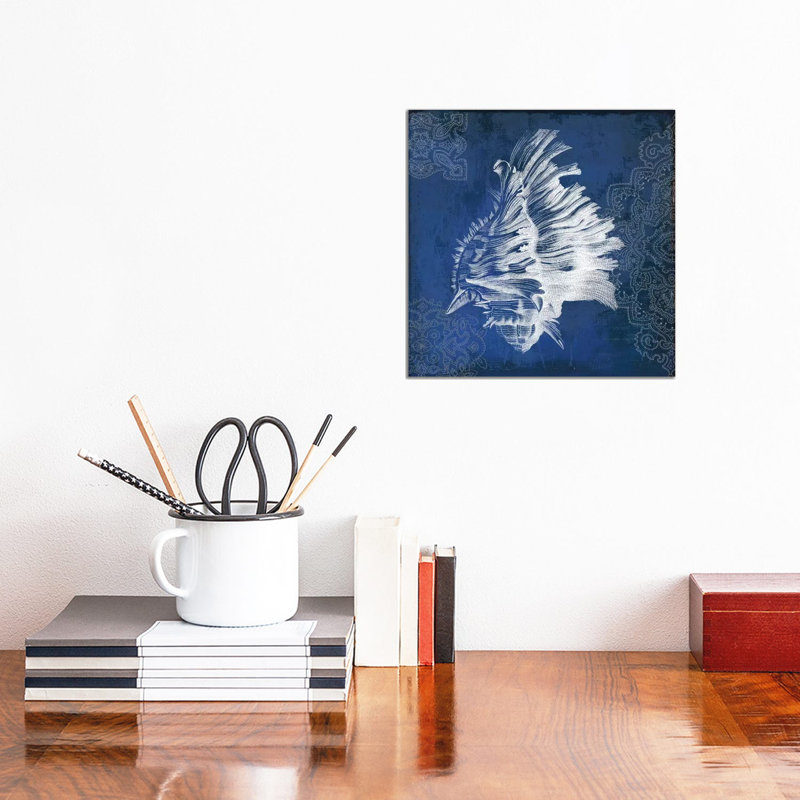 Navy Shell II by PI Studio - Wrapped Canvas Print, 30.48 cm H x 30.48 cm W