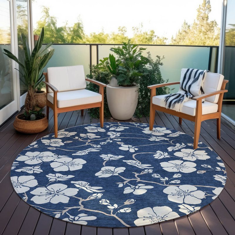  Machine Washable Indoor/Outdoor Chayden ACN1032 Rug, Round 8'