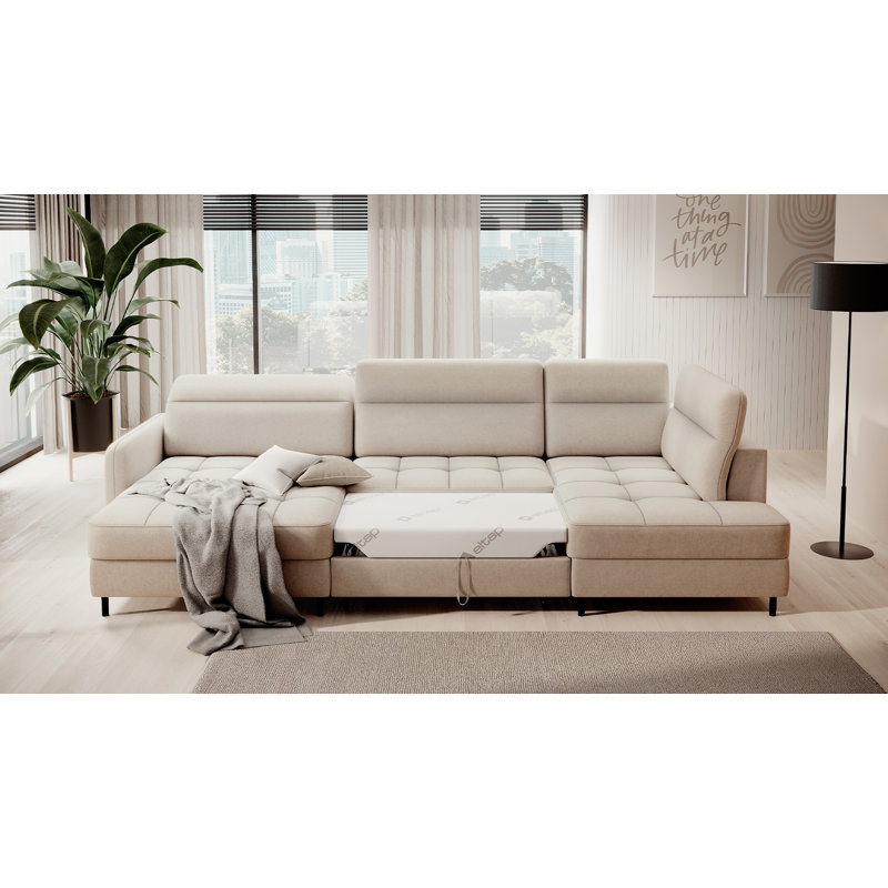 Mela 5 Seater Sofa Bed, Left Hand Facing, Grey/Blue
