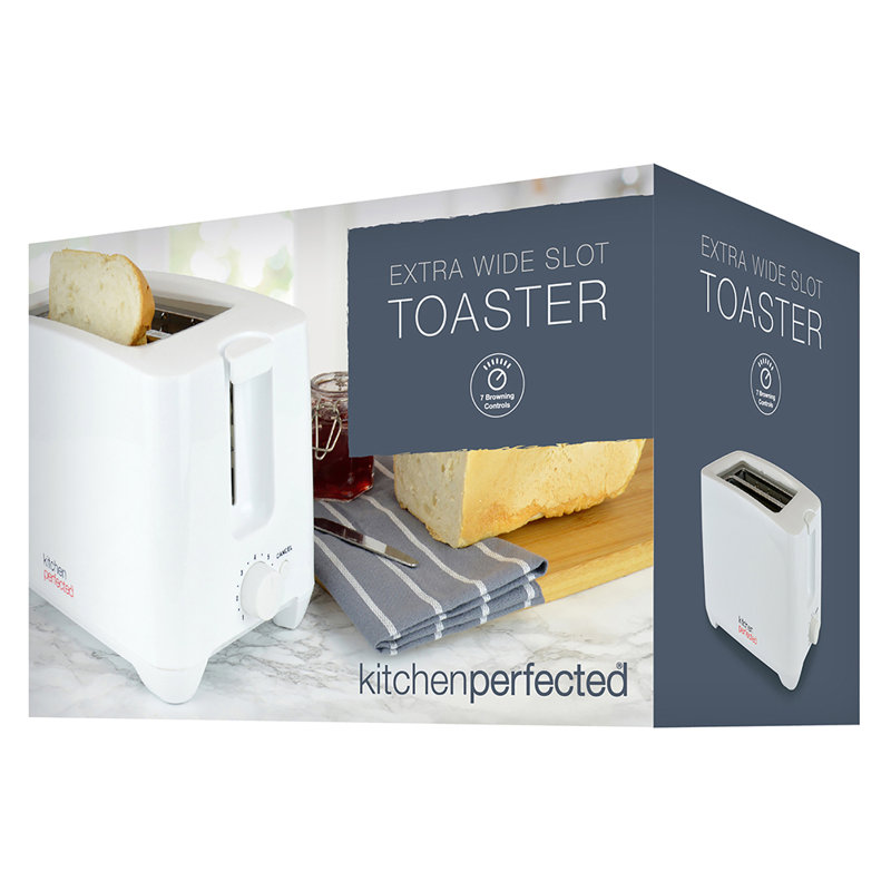 Kitchenperfected 2 Slice Extra-Wide Slot Toaster - Anthracite Grey, White