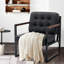 Modern Faux Leather button-tufted design Accent Chair with Metal Farme 110° Recline-1211500630
