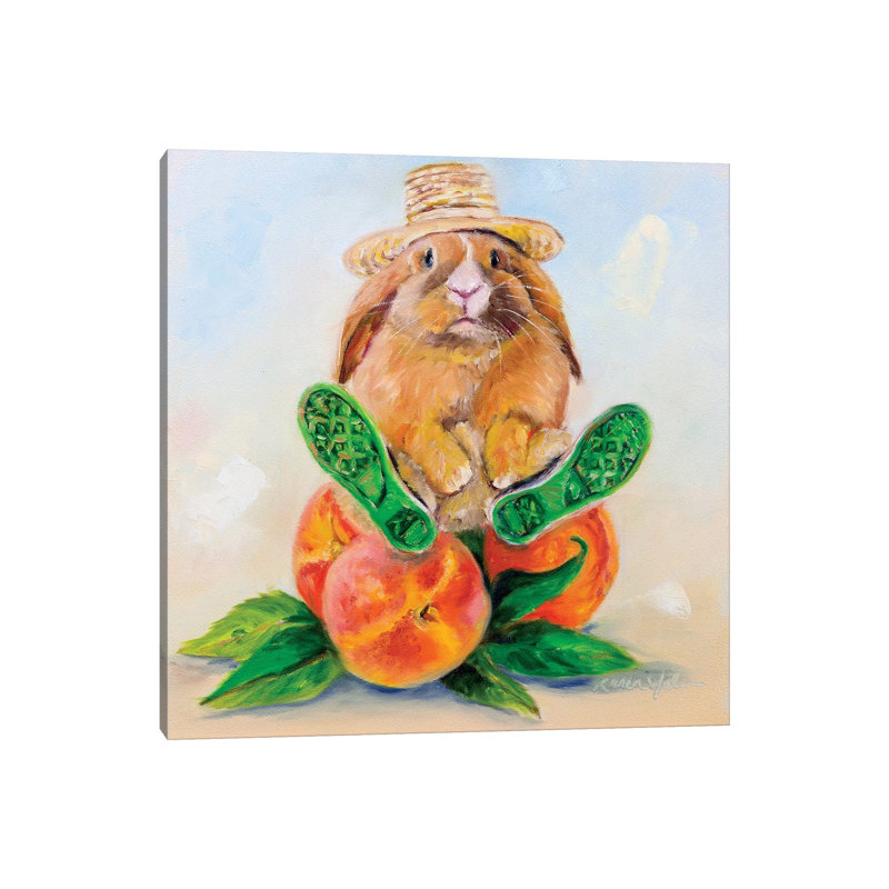 Mr Easter Days Peaches by Karen Weber - Wrapped Canvas Painting, 30.48 cm H x 30.48 cm W