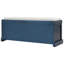 Banc de rangement rustique avec 3 paniers en rotin classiques amovibles, banc d'entrée avec coussin amovible (bleu marine antique)-183303214