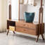Porte-vêtements en bois massif à miroir 32,9 po Benedetto