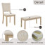 Ensemble de salle à manger 6 pièces en bois | Table rectangulaire, 4 chaises et banc pour la maison
