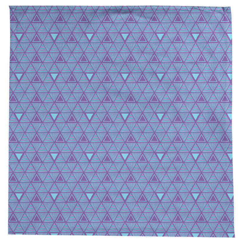Classic Hand Drawn Triangles Tablecloth, Purple/Teal