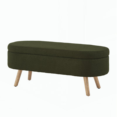 Storage Ottoman Bench with Wood Legs