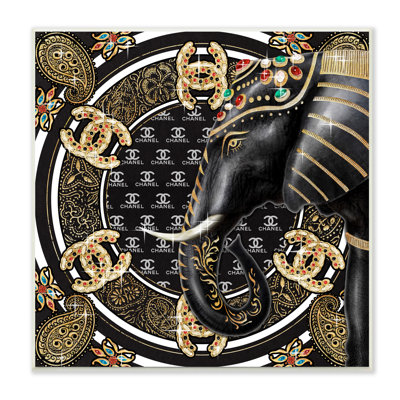 «Regal Elephant Safari Animal Glam Fashion», art mural par Ziwei Li