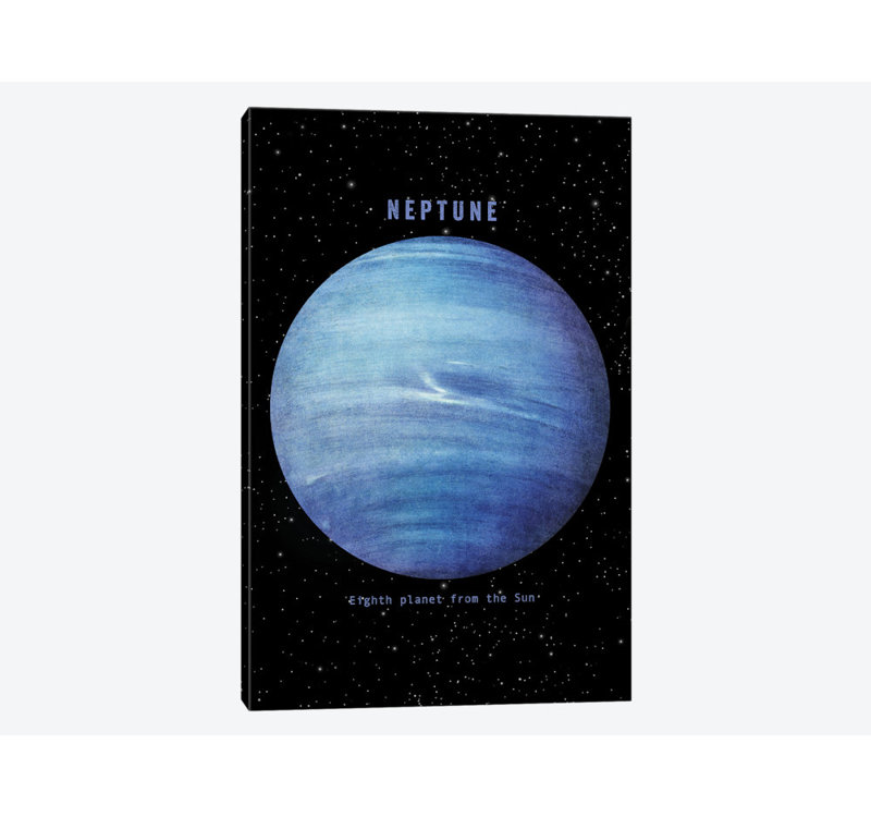 « neptune », impression sur toile, H 18 po x l 12 po x P 1,5 po, Pas de tapis, Toile tendue