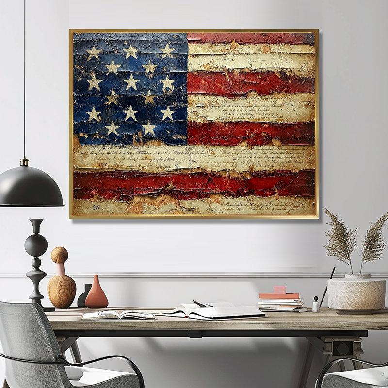Kymar - USA Patriotist, impressions encadrées, H 12 po x l 20 po, Doré, Floater Framed
