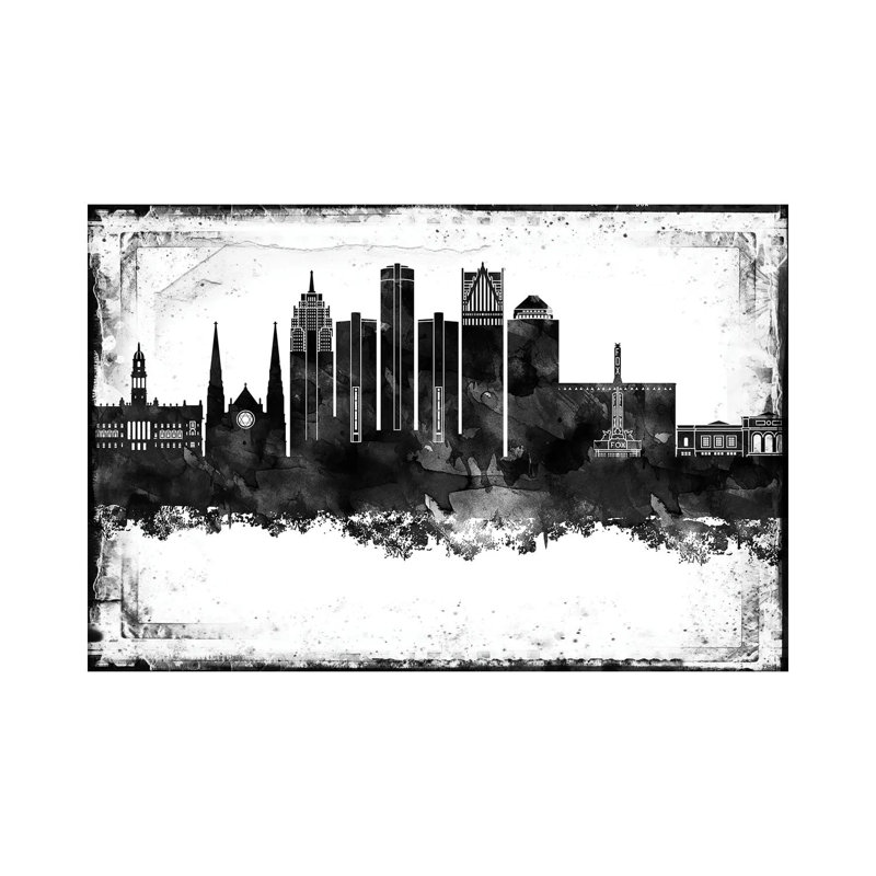 Detroit Skylines - Wrapped Canvas Print, 152.5 cm H x 101.5 cm W
