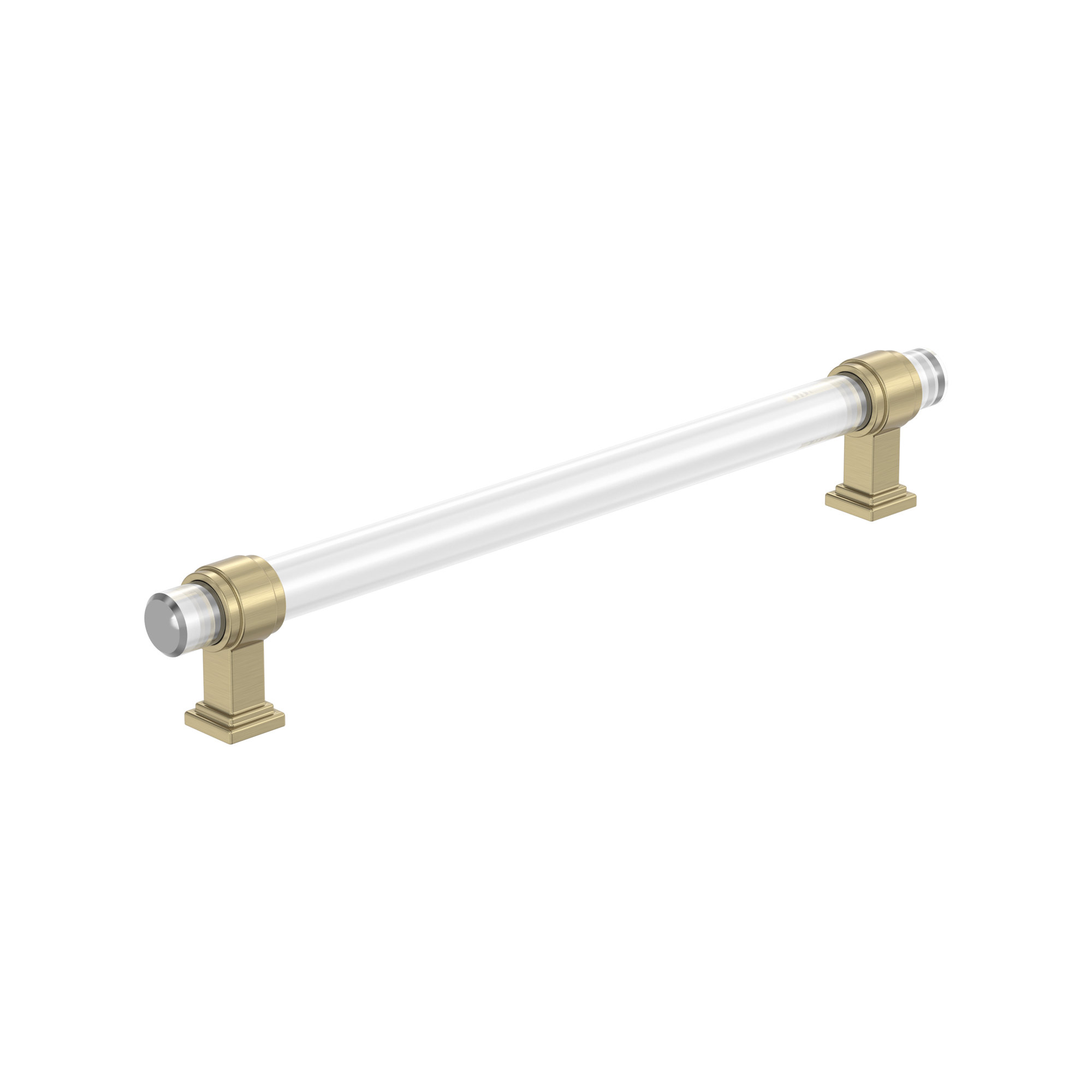 Glacio Bar Pull, 8", Clear/Champagne Bronze