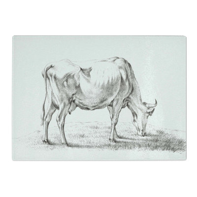 Tempered Glass a Grazing Cow Chopping Board