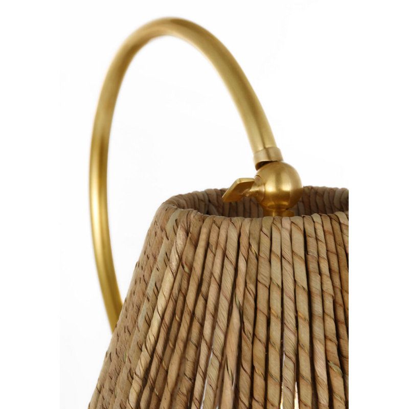 Dume 24" Arched Table Lamp, Hand-Rubbed Antique Brass