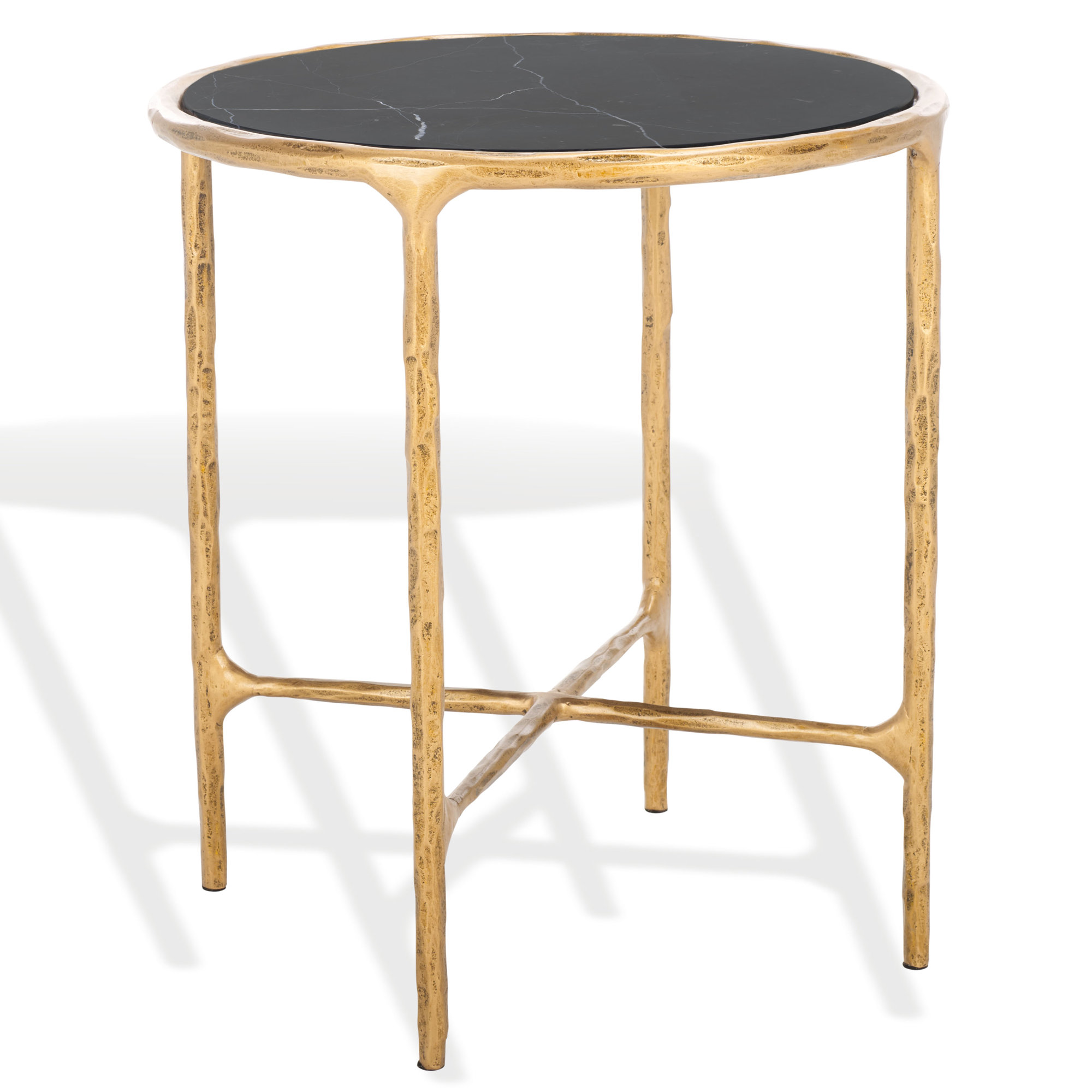 Evelynn End Table, Black, Brass