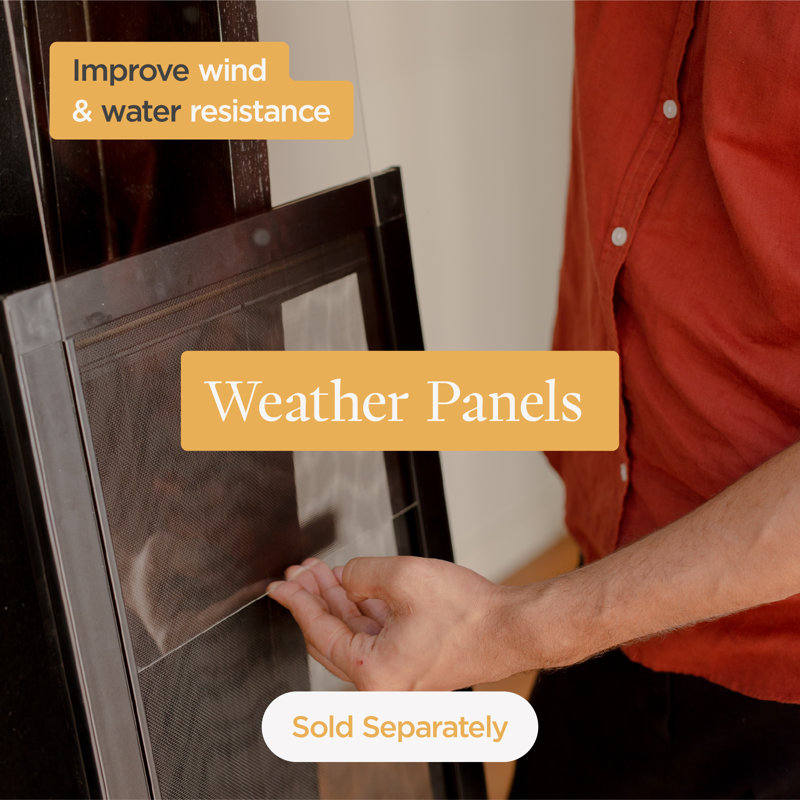 Medium Black Aluminum Sliding Door Pet Insert for Dogs and Cats