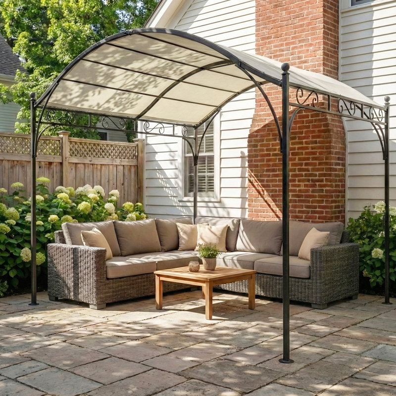 Cadre en acier 10 pi x 10 pi Pergola UV30 +, blanc crème