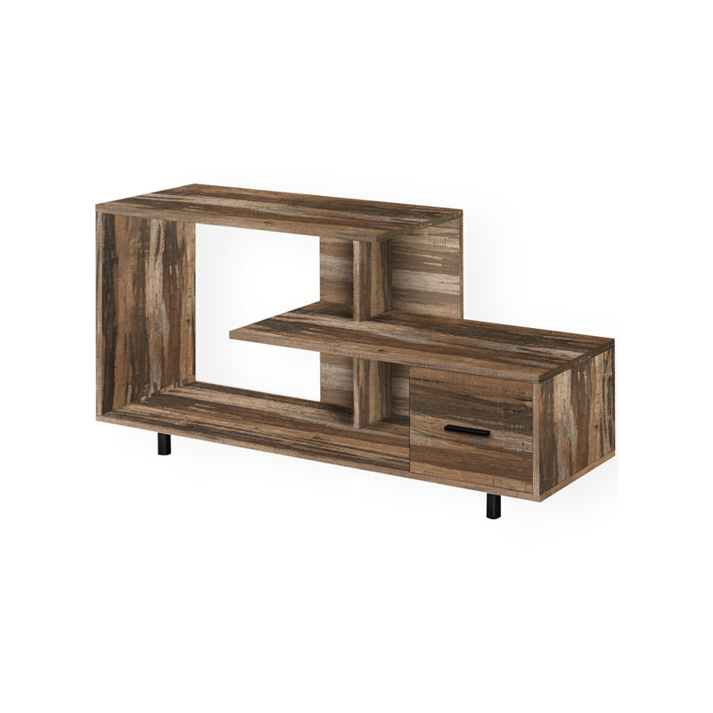 Meuble télé brun avec tiroir de rangement et style Art déco brun