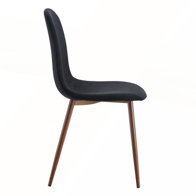 Set Of 4 Luxury Simple Chair With High Resilience And Metal Walnut Color Leg