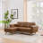 29.7''W Upholstered Mid-Century Modern Ottoman,Faux Leather Footrest With Soild Wood Legs, Coffee Table Stool For Living Room, Bedroom, Entryway-19858497