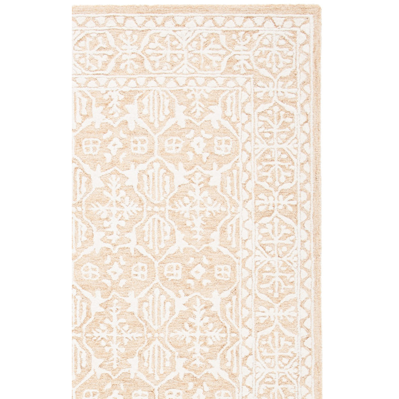 Pezanetti Hand Tufted Wool And Cotton With Latex Geometric Rug, Square 6'