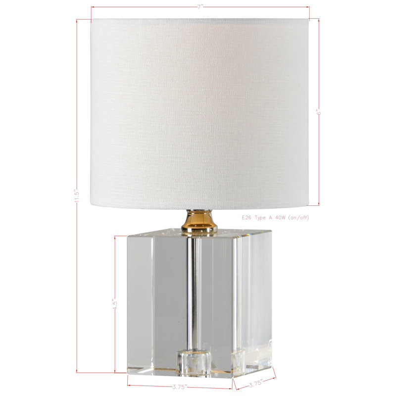 Tavarez 11.5" Crystal Table Lamp