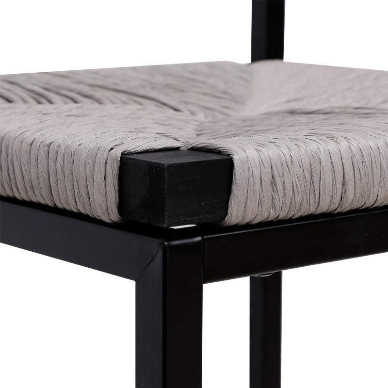 Upholstered Counter Stool with Metal Frame