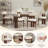 Modern Upholstered Dining Chairs with Rolled Back & Solid Wood Legs-525077002