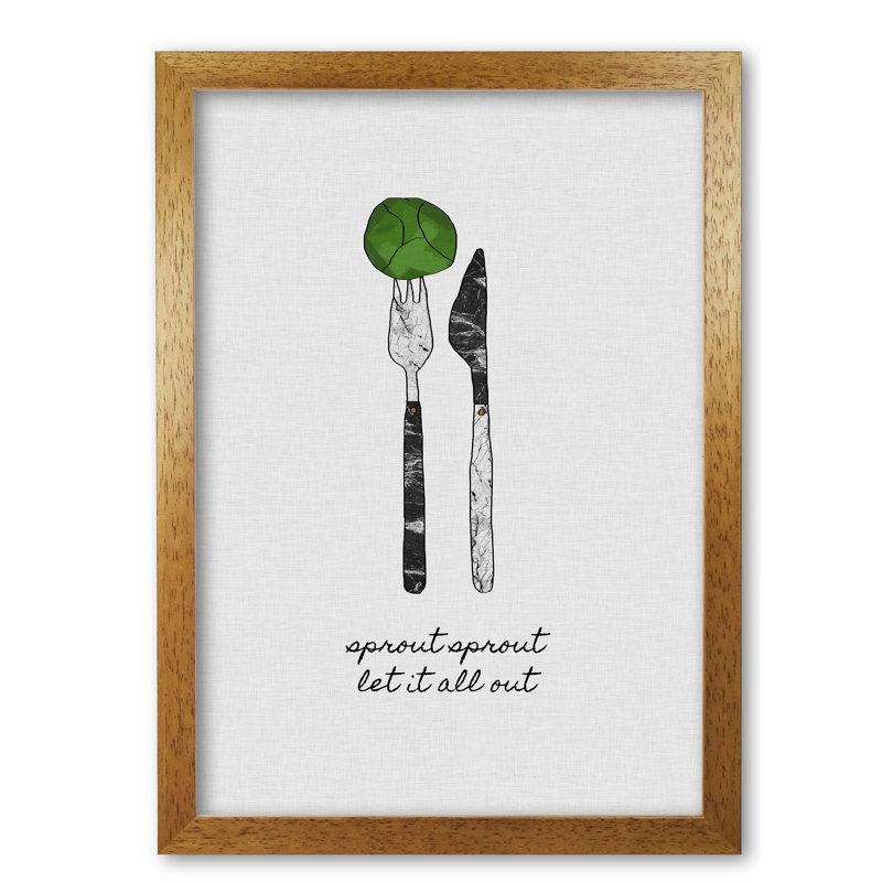 Sprout Sprout - Print, 60 cm H x 42 cm W x 5 cm D, Honey Oak Frame