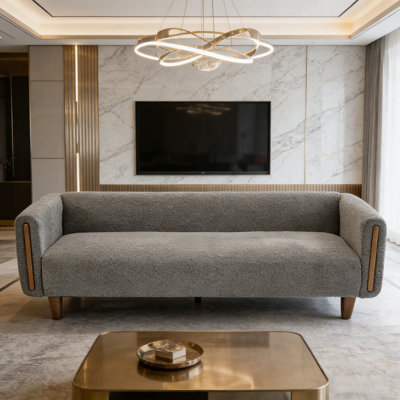 Upholstery Sofa with Soft Padded and Wooden Legs