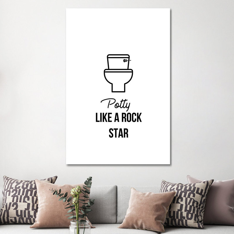 Potty Like by Leah Straatsma - Wrapped Canvas Print, 20.32 cm H x 30.48 cm W