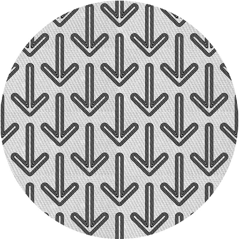 Tapis gris clair / noir Power Loom, Rond 4 pi