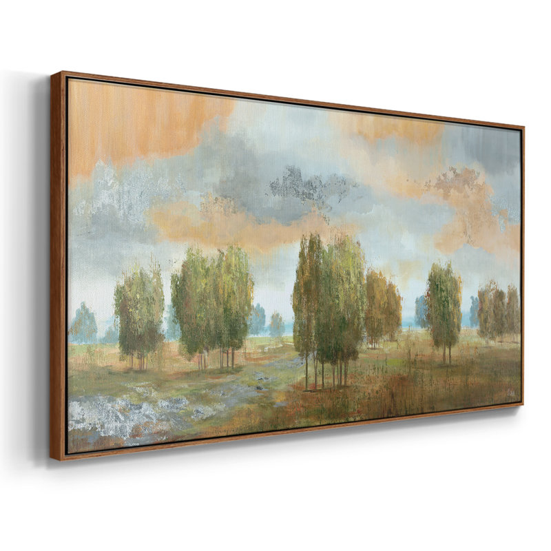 Meadow Vista II - Toile tendue avec châssis encadré - Prêt à être accroché, Noyer, H 17 po x l 33 po
