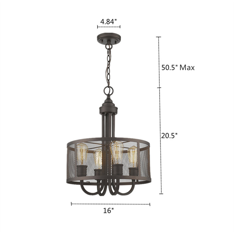 Lustre tambour 4 lumières de style bougie Holbeach