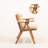 Rustic Garden Table & Chairs Set (3 Pieces), Natural & Cream Beech Wood, Table: 23.6 x 29.1 x 31.5 inches | Chairs: 17.7 x 35.0 x 18.5 inches | 100% No Varnish, Water-Based Preservative, Perfect for Outdoor Relaxation