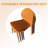 Holiday - 4-Pack Tropical Orange Chairs – Red Oak Wood Legs & PP Seat, Indoor Dining & Living Room Furniture Set-662676423
