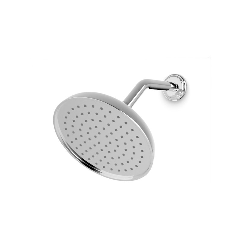 Classic 8-Inch Shower Rainhead With Angled Arm, Brushed Nickel