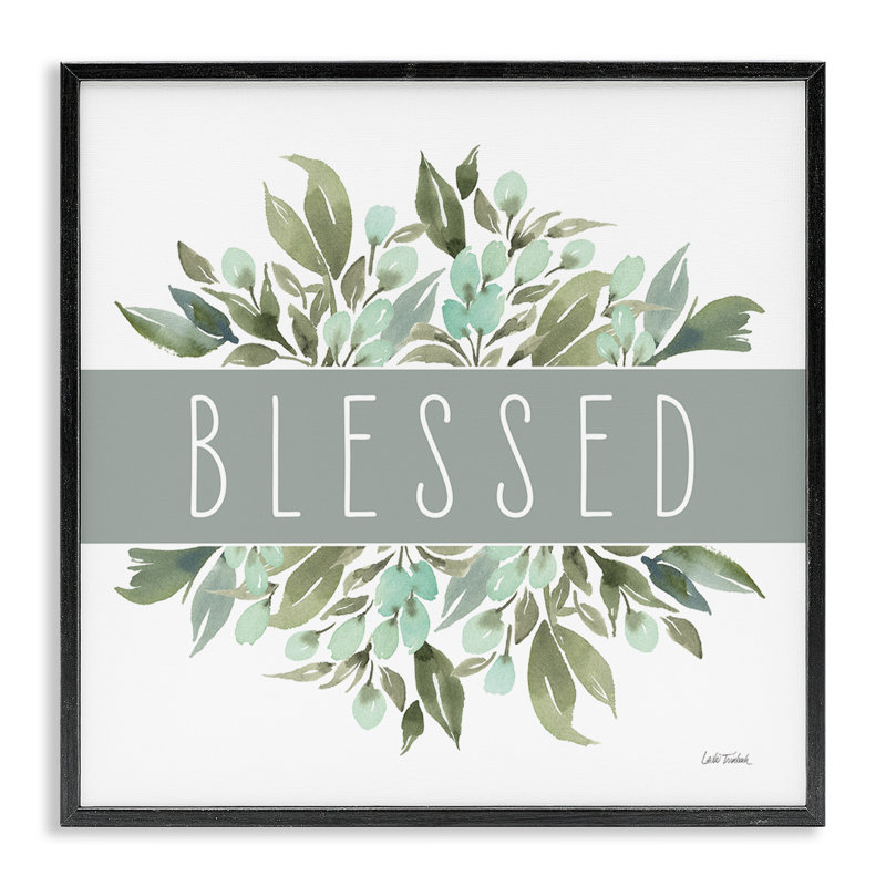 «Blessed Cottage Florals», art de la giclée encadrée par Leslie Trimbach, H 12 po x l 12 po, Giclée encadrée noir minuit