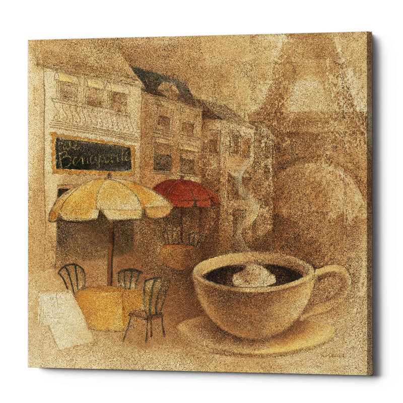 «Cafe de Paris II» par Albena Hristova, art mural sur toile, H 18 po x l 18 po x P 0,75 po