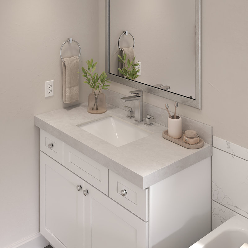 Comptoir de meuble-lavabo Furinno, Jade clair, Bol simple, Central