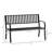 Outsunny 50" Outdoor Garden Bench, Patio Bench With Slatted Seat, Metal Porch Bench For Backyard, Poolside, Lawn, Black