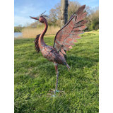 Deshler Heron Wings Up Statue