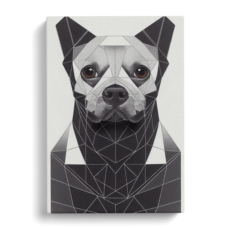 French Bulldog Dog Abstract - Wrapped Canvas, 50cm H x 35cm W x 3cm D