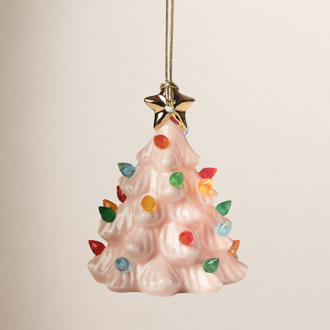 Treasured Traditions Pink Lit Tree Ornament Lenox