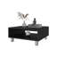 Table basse Chiniak, 1 tablette, 4 pieds, noir, salon-1453160971