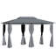 Pavillon de jardin spacieux 10 pi x 13 pi - auvent avec rideaux, toit ventilé, structure extérieure en acier sauge gris