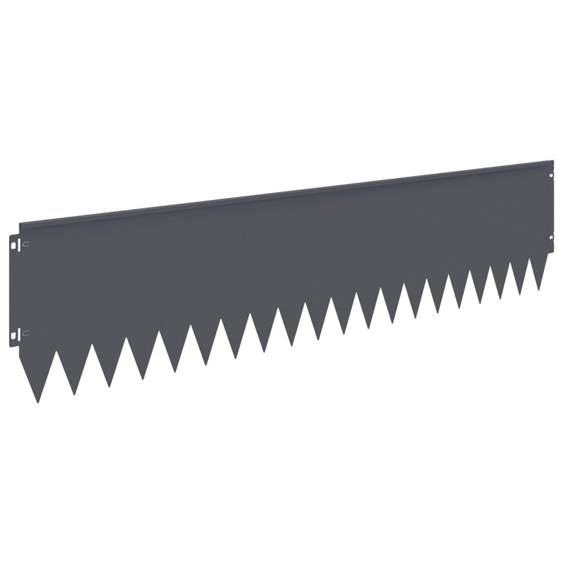 103 cm W Steel Lawn Edging Fencing, 25cm H x 103cm W, Anthracite