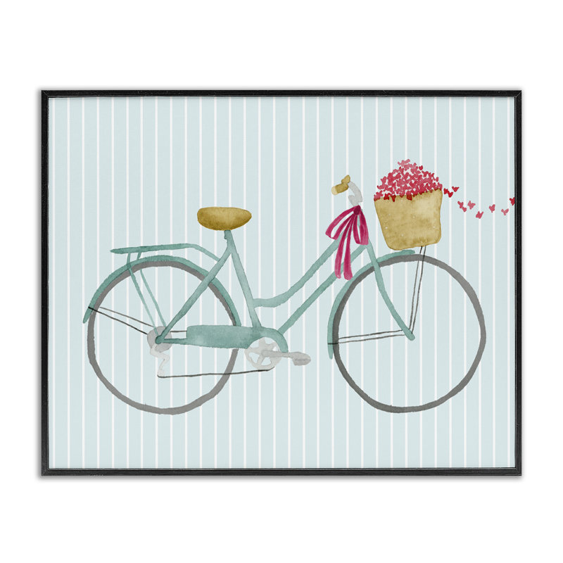 «Cycle Through Love on Stripes», art de la giclée encadrée par Lucille Price, Giclée encadrée noir minuit, H 11 po x l 14 po